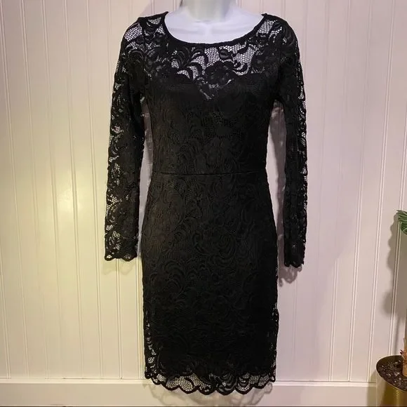 ambiance black lace dress Loving Look Black Lace Long-Sleeve Twisted Split Maxi Dress – Club L London main image 0